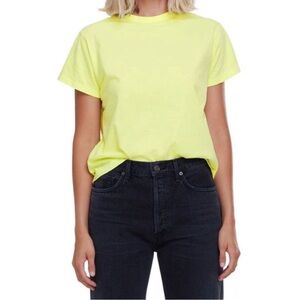 Agolde Rena Supima Cotton Crew Neck Easy T-Shirt Yellow